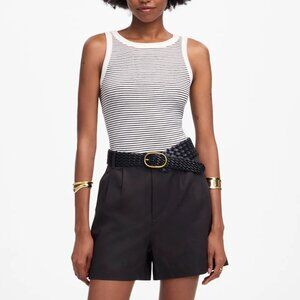 [NWT] Madewell Pleated Twill Shorts in Black